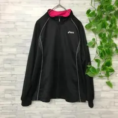 asics アシックス ジャージ上着 スポーツ 黒 レディース サイズMのサムネイル