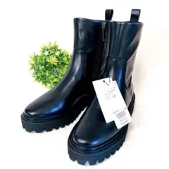 新品タグ✨PLST プラステ サイドジップ トラックソール ブーツ S 22.5