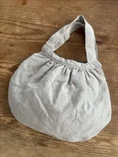 ハンドメイド　リネンのギャザーミニバッグ
