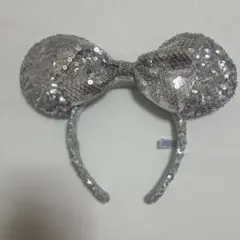 ディズニー カチューシャ シルバー スパンコール ミッキー