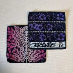 ぽ*ん様 ANNA SUI 花　葉の模様 タオルハンカチ 2枚セット