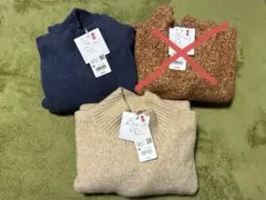 【新品未使用+新品同様】UNIQLO スフレヤーンモックネックセーター M 3色