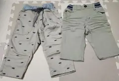 100cm　ズボン　パンツおまとめ売り　ベージュ　春夏　七分丈