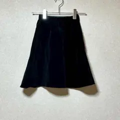 ベベ キッズスカート 130 黒 上品 シンプル お出かけ 通学 無地