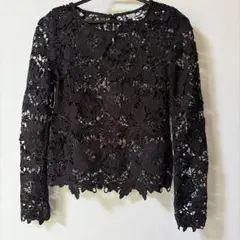 H&M ブラックレース長袖トップス US 4のサムネイル