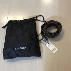 EMODA 濃いブラウン ベルト 収納袋付き　牛革