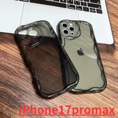 【iPhone17promax】 ウェーブ 耐衝撃 アクスタ 推し活 ブラック