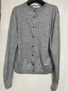 ユニクロ　メリノクルーネックカーディガン　XL グレー
