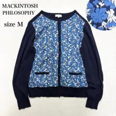 【美品】マッキントッシュフィロソフィー 異素材 ニットカーディガン 花柄 38