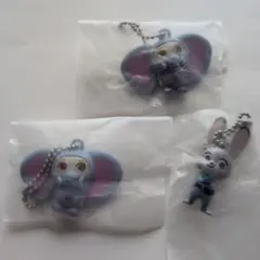 ズートピア　ぺたんこマスコット　ジュディー　ゾウフィニック　ガチャガチャ