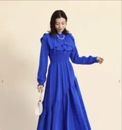 ヤマダヤ　FENNEL フェンネル　フリルティアードロングスリーブワンピース