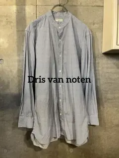 Dries Van Noten ノーカラーシャツ バンドカラー ロングシャツ DRIES VAN NOTEN バンドカラー ストライプシャツ 46 - メルカリ
