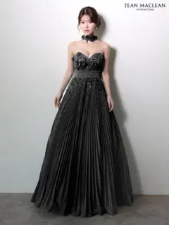 JEAN MACLEAN 黒ストラップレスロングドレス