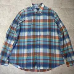 【ラルフローレン】インドマドラス インド綿　長袖シャツ　マドラスチェック