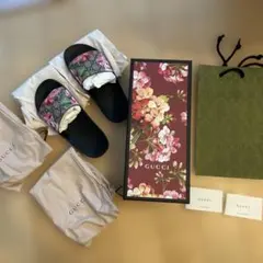 GUCCI フローラルプリント スライドサンダル 36