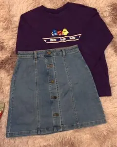 ｍ＆ｍのトップス デニムスカート セット