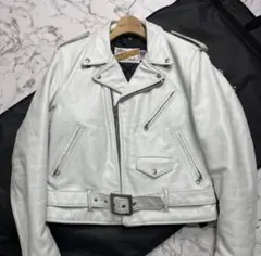 【米国製】schott ダブルライダース 40 白色 バイクタグ