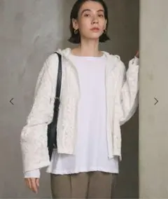 BY メッシュ エンブロイダリー フーディ ウォッシャブル