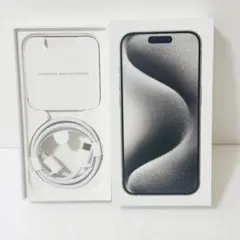 iPhone 15 pro ホワイトチタニウム512GB 箱+ケーブル