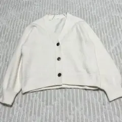 【a4269】GU 人気完売品 パフィータッチパフスリーブカーディガン ホワイト