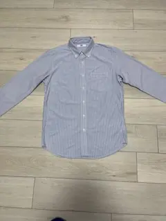 美品✨　UNIQLO メンズ　ストライプ ボタンダウン 長袖シャツ