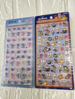 ボンボンドロップシールミニ　スティッチ　ズートピア 2種セット　正規品