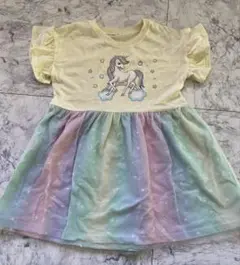 ユニコーンプリント 半袖ワンピース 110cm
