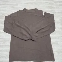 【新品未使用】GRL ブラウンオフショルダーリブニット