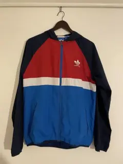 adidas フード付きナイロンジャケット UK S