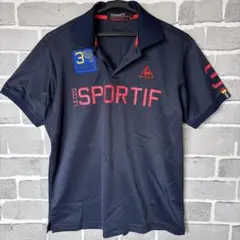 【ルコックゴルフ】メンズ　ポロシャツ　ゴルフ　L ネイビー　半袖 le coq