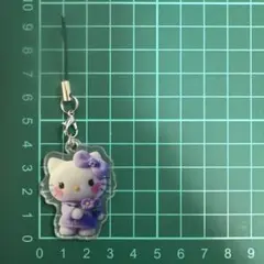 ハローキティ アクリルストラップ 携帯ストラップ 紫