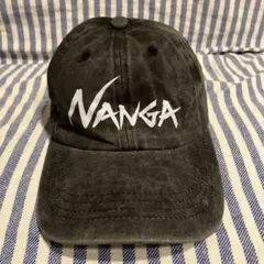 NANGA 黒 キャップ ロゴ入り