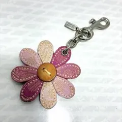 Vintage COACH バッグチャーム デイジー ピンク シグネチャー