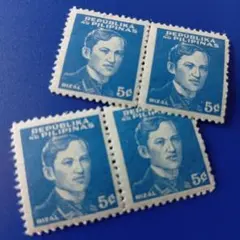 外国切手 フィリピン 1944年 日本占領期 国民的英雄ホセ・リサール 4枚