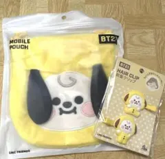 BT21 CHIMMY 巾着ポーチ ヘアクリップセット(新品)ジミン BTS