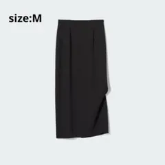 UNIQLO ストレッチダブルフェイスナロー スカート 黒 M レディース