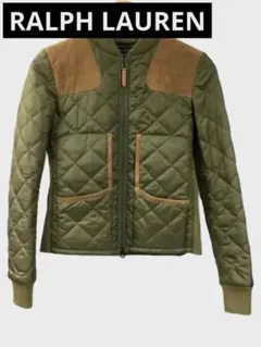 ラルフローレン　オリーブグリーン キルティングジャケット スエード