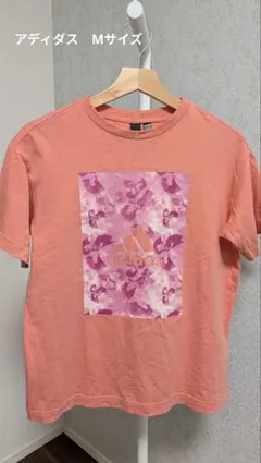 アディダス　レディースМ　フラワープリント　サーモンピンク