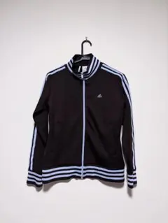 adidas アディダス トラックジャケット 茶色 水色ライン 古着