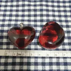 バカラ ペンダントトップセット ガレ ハート レッドカラーのサムネイル