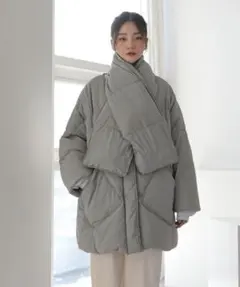 UNE MANSION マフラー付き ダックダウンコート ダウンジャケット