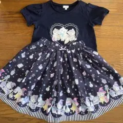 エニィファム　ネコ　スカート トップス　2点　130 140 ネックレス付