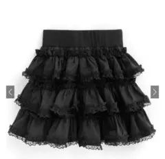 GRL インパン裏地付きレースフリルティアードミニスカート tw1191 黒