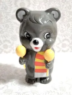 昭和レトロ 当時モノ 北海道拓殖銀行 熊のたくちゃん、ソフビ貯金箱