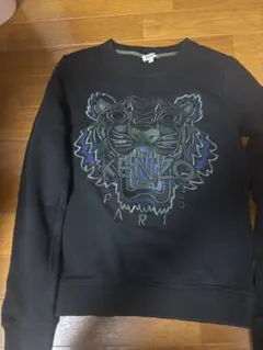 希少✨ タイガー ブルー刺繍 KENZO ケンゾー スウェット 黒 トレーナー 