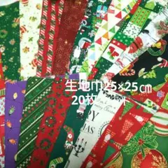 S11-1クリスマス柄綿プリント20枚セット25×25㎝まとめ売り