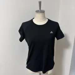 adidas アディダス　黒　ブラック　Tシャツ ライン　ツートン　Lサイズのサムネイル