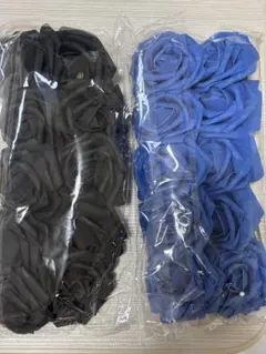 SHEIN 体育祭　盛り髪　飾り　バラ　青　黒のサムネイル