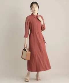 Andemiu　ソデシアーシャツワンピース7分袖