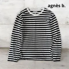 agnès b. アニエスベー 白黒 ボーダー コットン 長袖 ロンT